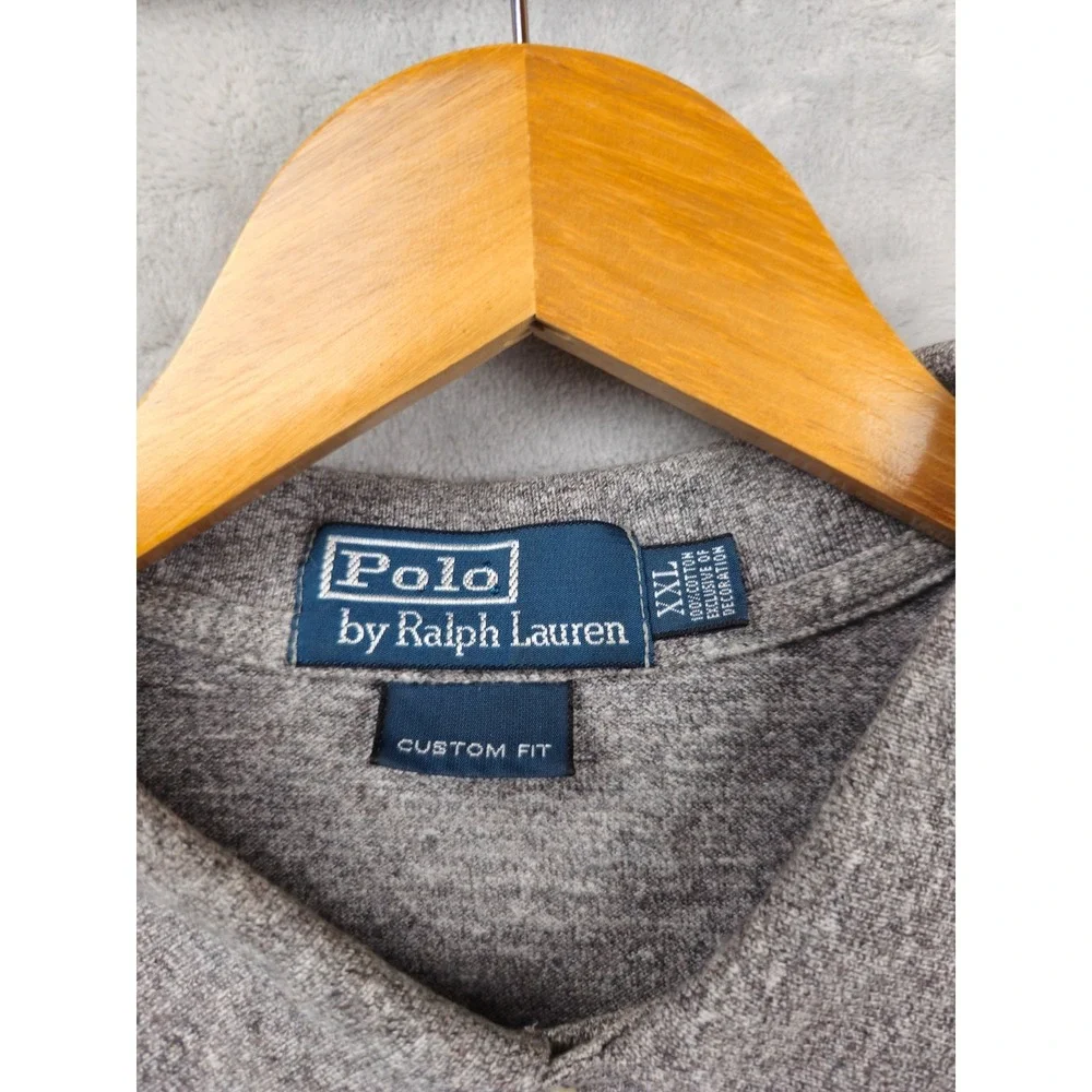Vintage‎ Polo Ralph Lauren Polo Shirt Mens XXL Gray Big Pony Rugby Custom Fit